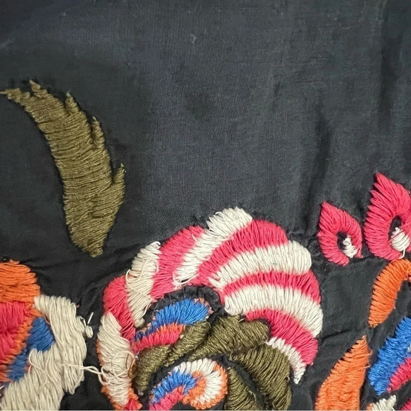 French Connection Floral Embroidered Dress Boho Size 2 Knee Length Colorful Thin - Picture 6 of 13